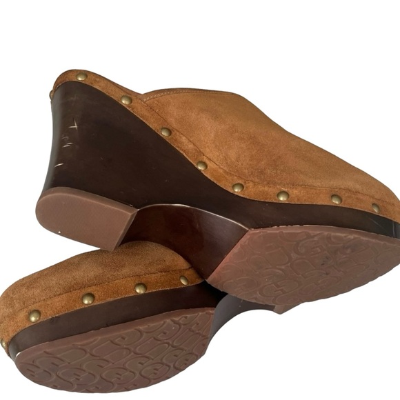 UGG  MARSALIS Chestnut Suede Clogs Size 10 - Picture 6 of 7
